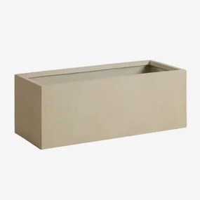 Vaso De Flores Retangular De Cimento Sergio 100 X 35 X 30 Cm & Castanho Areia - Sklum