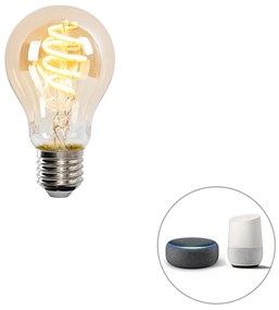 Conjunto de 5 Lâmpada LED inteligente E27 A60 Dourada 4W 270 lm 1800-3000K