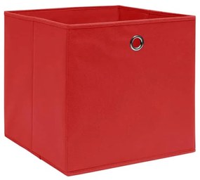 Caixas arrumação 4 pcs 28x28x28 cm tecido-não-tecido vermelho