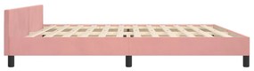 Estrutura de cama c/ cabeceira 200x200 cm veludo rosa