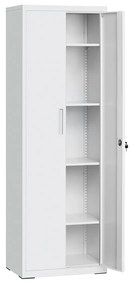 Armário de arquivo com portas duplas e 5 níveis 40 x 60 x 180 cm Cinzento