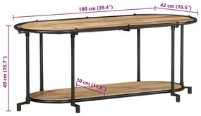 Móvel TV 100x42x40 cm madeira de mangueira áspera maciça