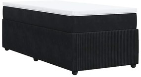 Cama com molas/colchão 90x200 cm veludo preto