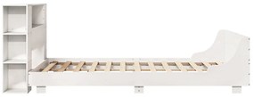 Cama sem colchão 120x200 cm madeira de pinho maciça branco