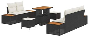 Conjunto de Sofá de Jardim vidaXL de 8 Peças com Almofadas Rattan Poli