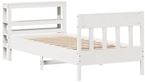 Cama sem colchão 90x190 cm madeira de pinho maciça branco