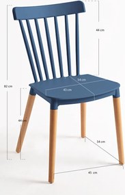 Pack 6 Cadeiras Leka - Azul Petróleo