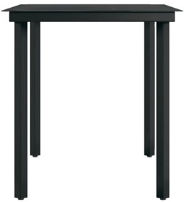 7 pcs conjunto de jantar para jardim cinzento e preto