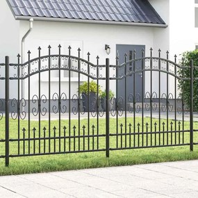 vidaXL Cerca de jardim Cinzeto 165 cm Aço com Revestimento em Pó
