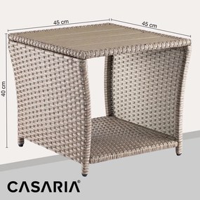 Mesa de apoio Jardim Polyrattan Vedis 45x45x40cm creme