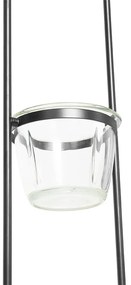 Candeeiro de pé moderno preto com vidro 25 cm - Roslini Moderno