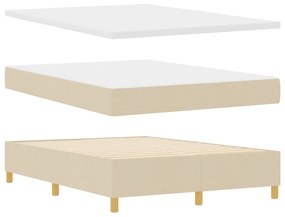 Cama Box Spring com Colchão Creme 140x200 cm Tecido