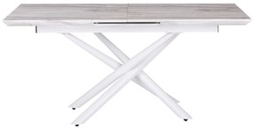 Mesa de jantar extensível efeito de mármore e branco 160/200 x 90 cm MOIRA  Beliani