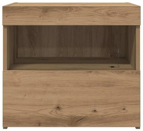 Camas de cabeceira vidaXL com luzes LED 2 pcs Carvalho Artisan 50x40x4