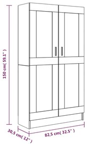 Aparador de Sala Léa - Cor Castanho - Com 4 Prateleiras - 82,5x30,5x15