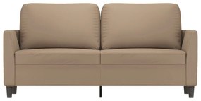 Sofá de 2 lugares 140 cm couro artificial cor cappuccino