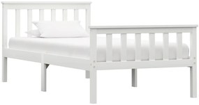 Estrutura de cama em pinho maciço 90x200 cm branco