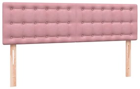 Cama com molas/colchão 140x210 cm veludo Rosa