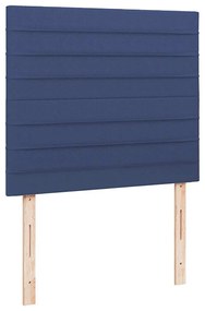 Cama box spring c/ colchão e LED 120x190 cm tecido azul