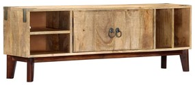 vidaXL Móvel TV 130x30x46 cm madeira mangueira áspera maciça