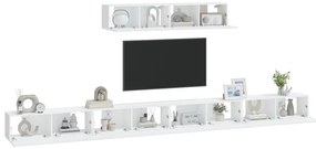 Conjunto móveis de TV 6 pcs madeira processada branco