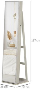 Joalheiro de Pé Armário para Joias com 6 Luzes LED Fechadura Organizad