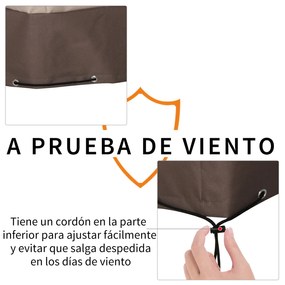 Outsunny Capa para móveis de jardim 600D Oxford Proteção contra poeira Capa contra raios ultravioleta para móveis de exterior 127x72x76 cm para mesas cadeiras sofás marrom