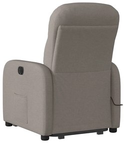 Poltrona elevatória de massagens tecido cinzento-acastanhado