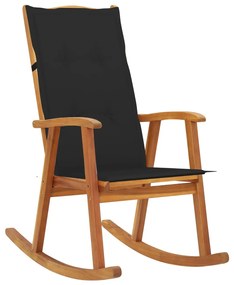 3064186 vidaXL Cadeira de baloiço com almofadões madeira de acácia maciça