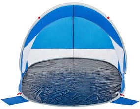 Tenda de praia pop-up impermeável azul ciano