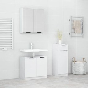 vidaXL 3 pcs conj. móveis casa de banho deriv.madeira branco brilhante