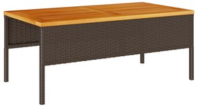 Conjunto de Sofá para Exterior Castanho e Creme