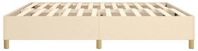 Estrutura de cama sem colchão 200x200 cm tecido cor creme