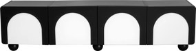 Móvel TV com 2 gavetas e 2 portas, pés redondos ,180X38X45 cm, Preto+Branco| AOSOM Portugal