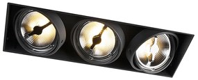 Spot embutido preto AR111 3 luzes trimless - Oneon 111-3 Design,Industrial,Rústico ,Moderno