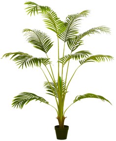 HOMCOM Palmeira Areca Artificial 170cm Planta Artificial com 11 Folhas Realistas e Vaso de Plástico Ø15x170 cm Verde | Aosom Portugal