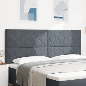 Cabeceira Design de Blocos de Diamante Cinza Escuro 200 cm Veludo