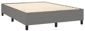 Estrutura de cama sem colchão 140x200 cm tecido cinzento-escuro