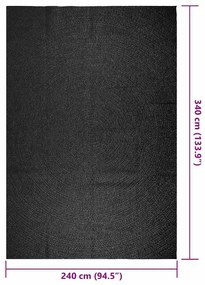 Tapete ZIZUR antracite 240x340 cm aspeto juta interior exterior