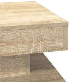 Mesa de centro rotativa a 360graus 50x50x34,5cm carvalho sonoma