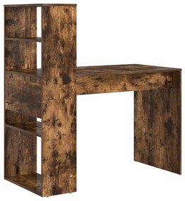 Secretária com Armazenamento Castanho Fumado 113x54x120 cm Madeira Eng