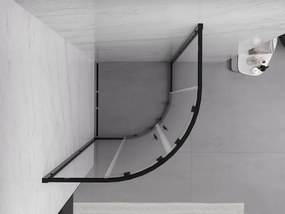 Mexen Exo cabine de duche semicircular deslizante 90 x 90 cm, transparente, preta - 8132-090-090-70-00