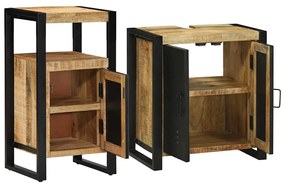 Conjunto de Móveis para Banheiro 2 pcs Madeira de manga rústica