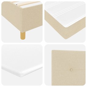 Cama Box Spring com Colchão Creme 120x200 cm Tecido