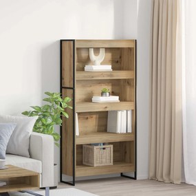 vidaXL Gabinete de Livros 2 pcs Carvalho Artesanal 80 x 30 x 155 cm