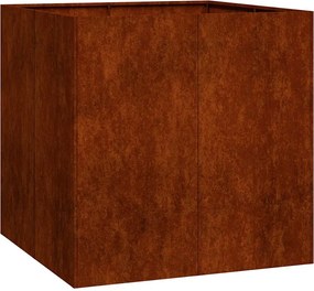 vidaXL Floreira enferrujada 80x80x80 cm aço resistente