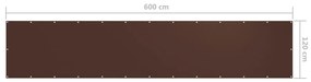 Tela de varanda 120x600 cm tecido Oxford castanho