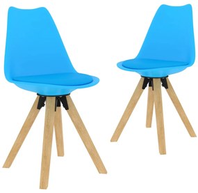 vidaXL Cadeiras de jantar 2 pcs azul
