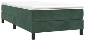 Estrutura de cama 100x200 cm veludo verde-escuro