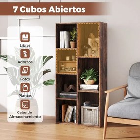 Estante sala, escritório com 7 cubos 49,5 cm x 23 cm x 106 cm vertical ou horizontal Castanho